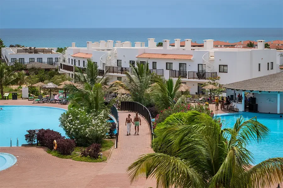 Vista da estância The Lagoon em Cabo Verde